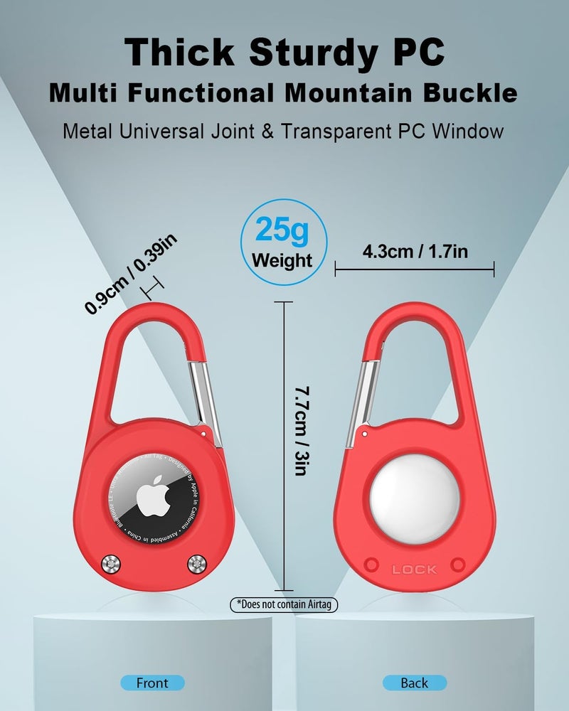 Scallop Air Tag Keychain with Carabiner,Thick Hard PC Air Tag Holder,IPX8 Waterproof,Secure Lock,Universal Wheel Key Chain - Image 4